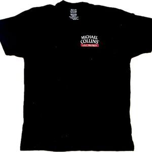 NEW! Michael Collins Irish whiskey men’s black XL cotton T-shirt Vintage NOS